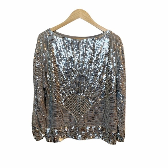 Vintage Judith Ann Creations Sparkly Hand-Sequined Top - Picture 1 of 8